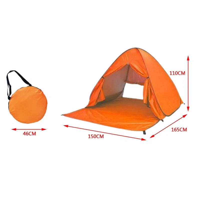 Automatisches Instant-Pop-Up-Zelt, trinkbar, Strandzelt, für den Außenbereich, wasserdicht, UV-Schutz, Camping-Angelzelt (mit Türvorhang)