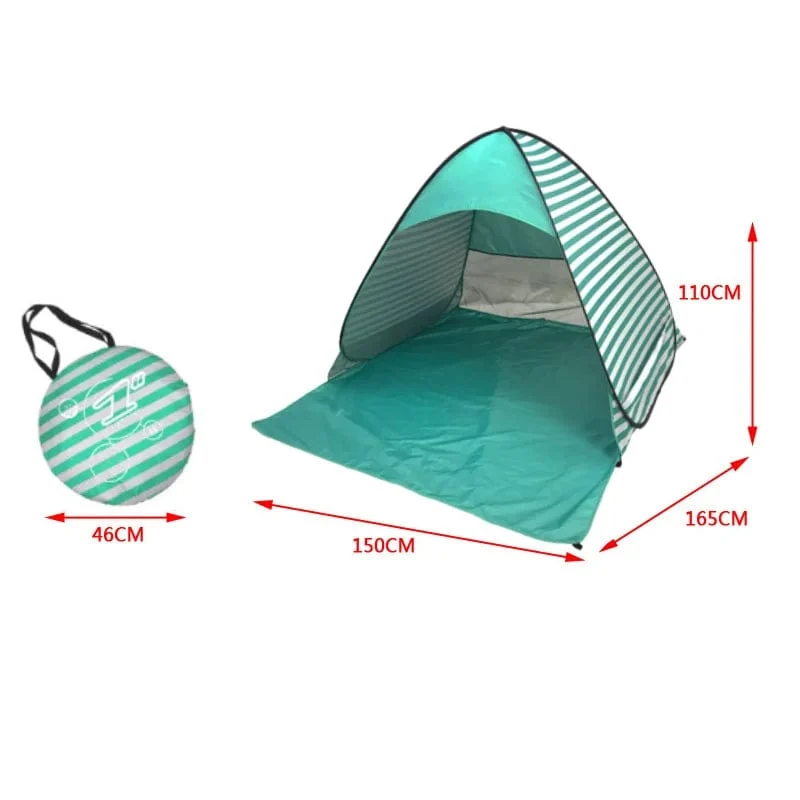 Automatisches Instant-Pop-Up-Zelt, trinkbar, Strandzelt, für den Außenbereich, wasserdicht, UV-Schutz, Camping-Angelzelt (mit Türvorhang)