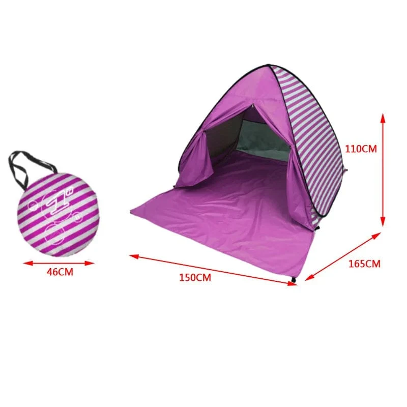 Automatisches Instant-Pop-Up-Zelt, trinkbar, Strandzelt, für den Außenbereich, wasserdicht, UV-Schutz, Camping-Angelzelt (mit Türvorhang)
