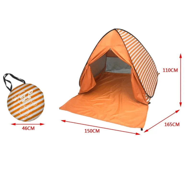 Automatisches Instant-Pop-Up-Zelt, trinkbar, Strandzelt, für den Außenbereich, wasserdicht, UV-Schutz, Camping-Angelzelt (mit Türvorhang)
