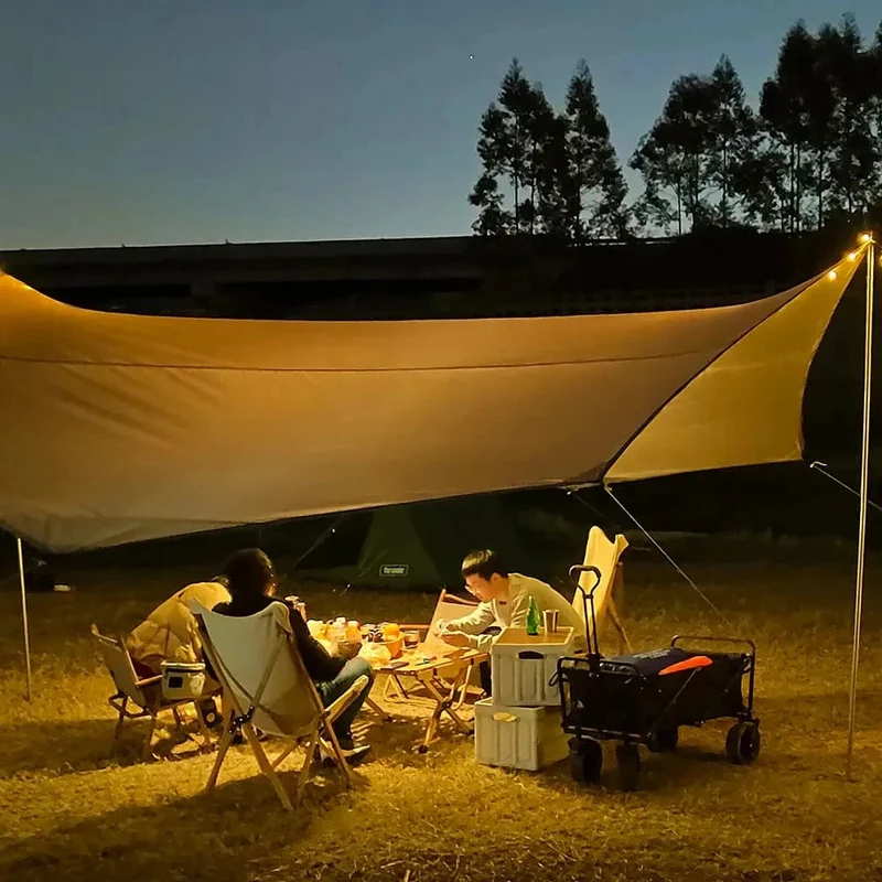 5.1 x 5.1 m große Campingplane, wasserdicht, achteckig, Schmetterling, für den Außenbereich, Sonnenschutz, Markise, Zelt, Schatten, Sonnenschutz, Strand, Touristenüberdachung