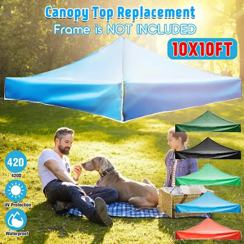 3x3m Zelt Baldachin Top Dach Ersatz Abdeckung Outdoor Camping Wasserdicht Sonnenschutz Sonnenschirm Garten Strand UV Sonnenschutz