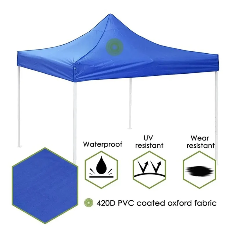 3x3m Zelt Baldachin Top Dach Ersatz Abdeckung Outdoor Camping Wasserdicht Sonnenschutz Sonnenschirm Garten Strand UV Sonnenschutz