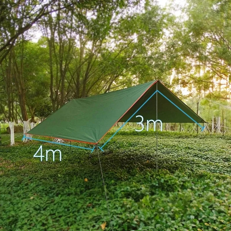 4x3m 3x3m Markise Wasserdichte Plane Zelt Schatten Ultraleicht Garten Baldachin Sonnenschirm Außen Camping Hängematte Regen fliegen Strand Sonnenschutz