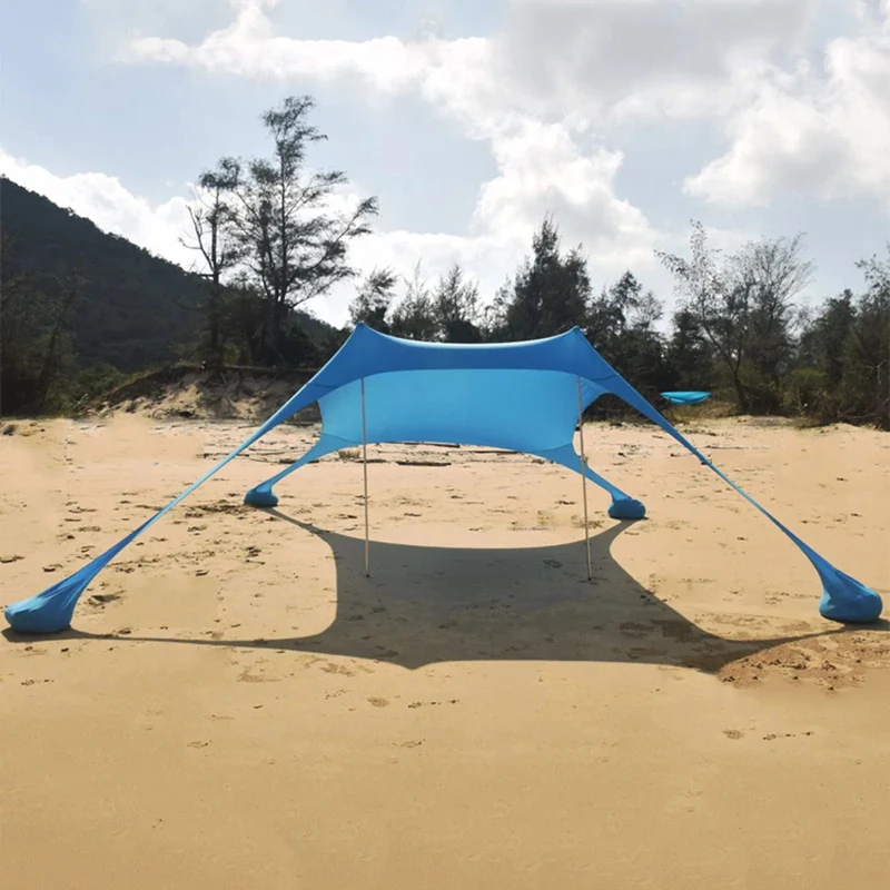 Shades Strandzelt, groß, tragbar, winddicht, Strandzelt, Pop-Up-Schattendach, Sonnenschutz, Familien-Strandzelt mit 2 Aluminiumstangen 1