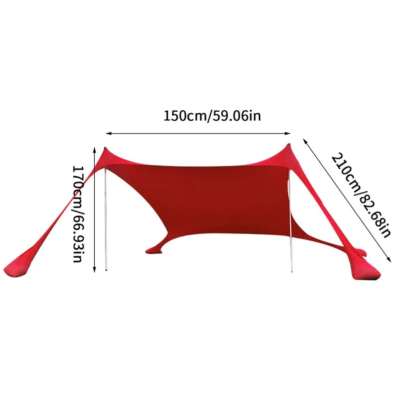Shades Strandzelt, groß, tragbar, winddicht, Strandzelt, Pop-Up-Schattendach, Sonnenschutz, Familien-Strandzelt mit 2 Aluminiumstangen 1
