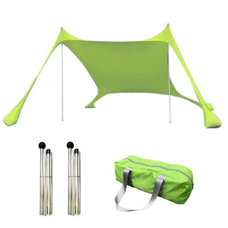 Shades Strandzelt, groß, tragbar, winddicht, Strandzelt, Pop-Up-Schattendach, Sonnenschutz, Familien-Strandzelt mit 2 Aluminiumstangen 1