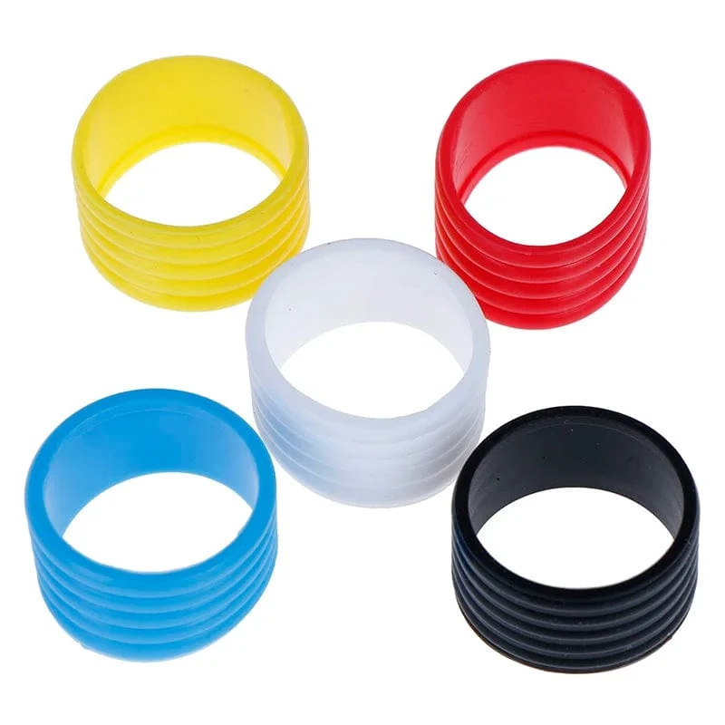 4 Stück Tennisschläger-Gummiringgriff, dehnbarer, dehnbarer Griff, stoßfester Absorber, Anti-Vibrations-Silikon-Sportzubehör