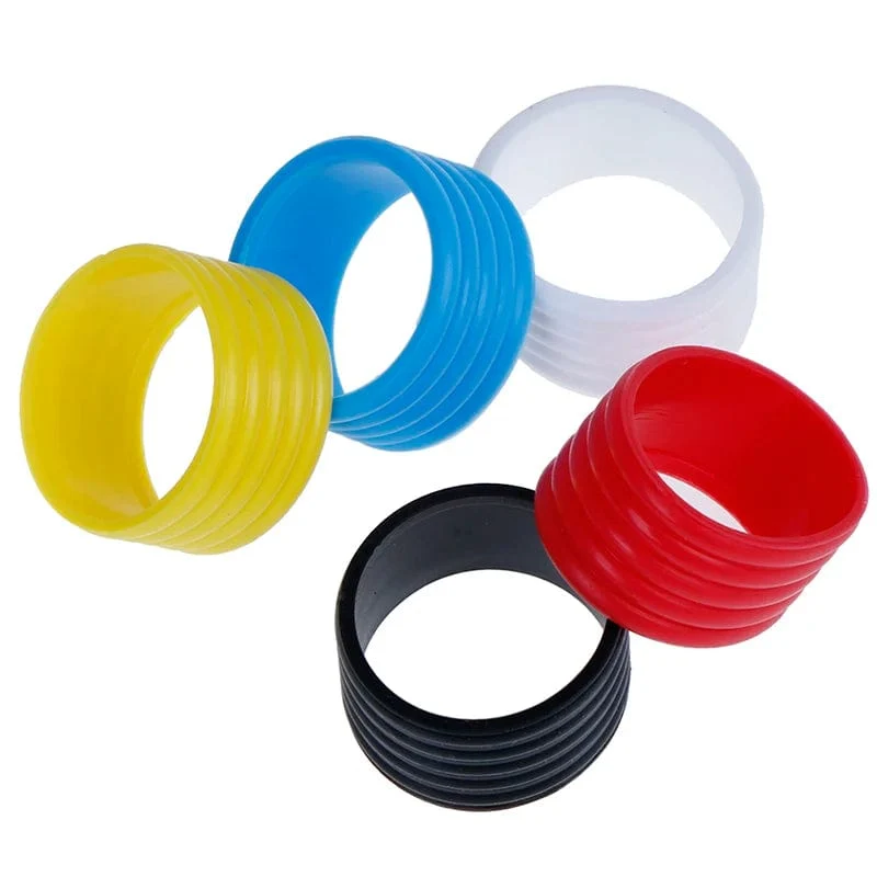4 Stück Tennisschläger-Gummiringgriff, dehnbarer, dehnbarer Griff, stoßfester Absorber, Anti-Vibrations-Silikon-Sportzubehör