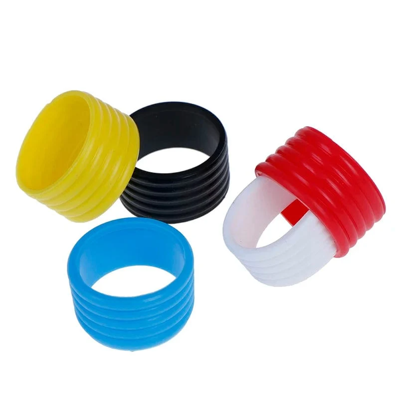 4 Stück Tennisschläger-Gummiringgriff, dehnbarer, dehnbarer Griff, stoßfester Absorber, Anti-Vibrations-Silikon-Sportzubehör