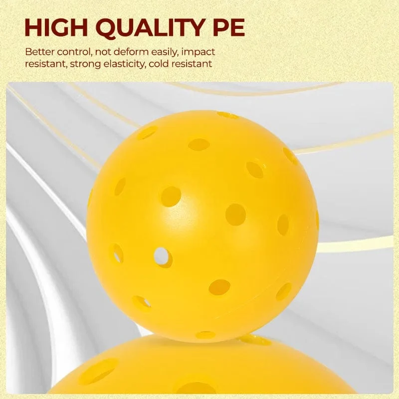 JIKEGO Outdoor-Pickleball-Bälle in Wettbewerbsqualität, 74 mm, 40 Löcher, 8, 12, 16 Packungen, PE, 26 g, Gelbgrün, Zubehör, Training