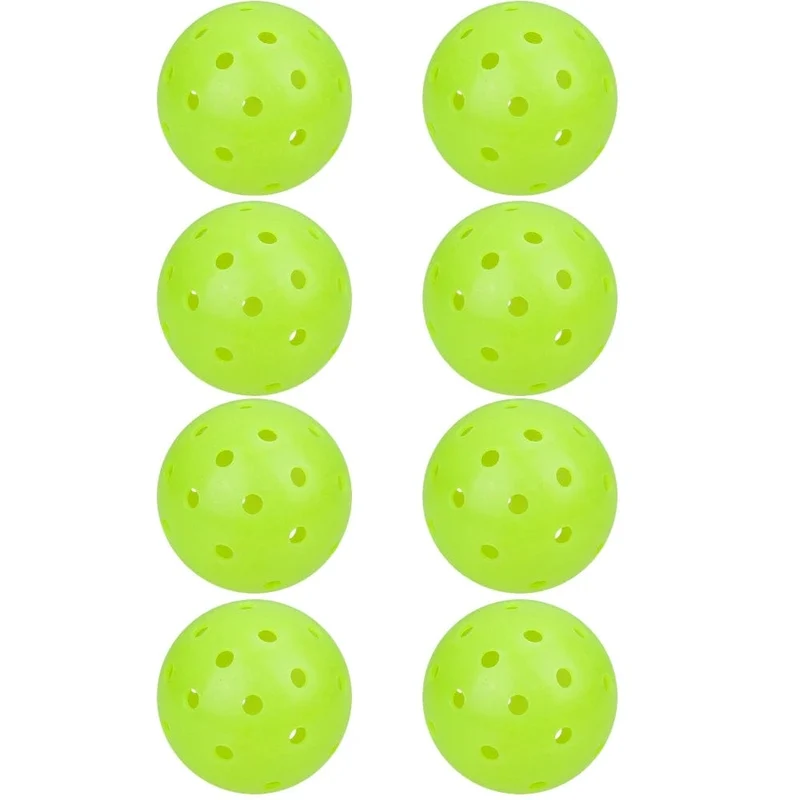 JIKEGO Outdoor-Pickleball-Bälle in Wettbewerbsqualität, 74 mm, 40 Löcher, 8, 12, 16 Packungen, PE, 26 g, Gelbgrün, Zubehör, Training