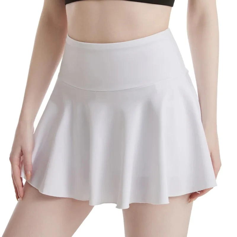 Frauen Tennis Culottes Hohe Taille Tasche Fitness Rock Training Athletisch Laufen Yoga Sport Shorts Futter Mädchen Anti-geleert