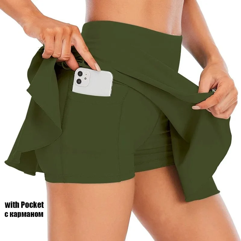 Cloud Hide Fitness Tennis Röcke Badminton Golf S-XXXL Rock Hohe Taille Shorts Frauen Athletisch Laufen Sport Mädchen Plissee Skorts