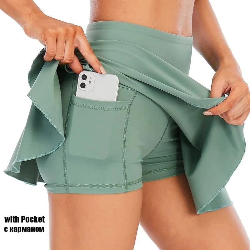 Cloud Hide Fitness Tennis Röcke Badminton Golf S-XXXL Rock Hohe Taille Shorts Frauen Athletisch Laufen Sport Mädchen Plissee Skorts