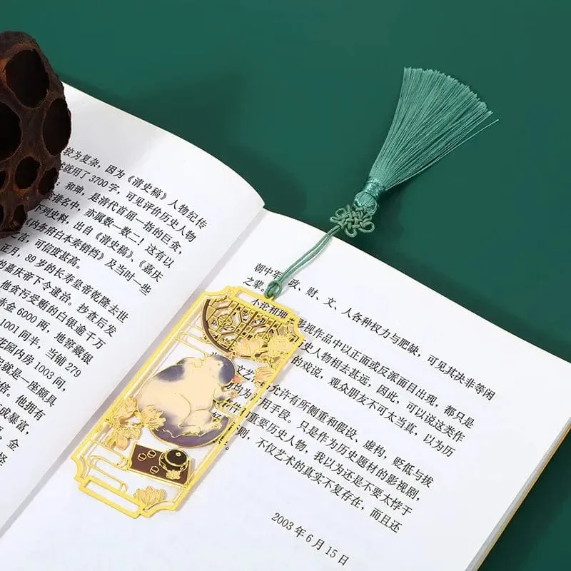 1 Stück ausgehöhlte Lesezeichen aus Metall mit Katze im chinesischen Stil, Lesezeichen für Schüler, Lehrer, Lesewerkzeuge, Schule, Souvenirs