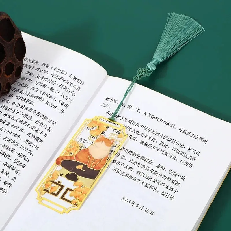 1 Stück ausgehöhlte Lesezeichen aus Metall mit Katze im chinesischen Stil, Lesezeichen für Schüler, Lehrer, Lesewerkzeuge, Schule, Souvenirs