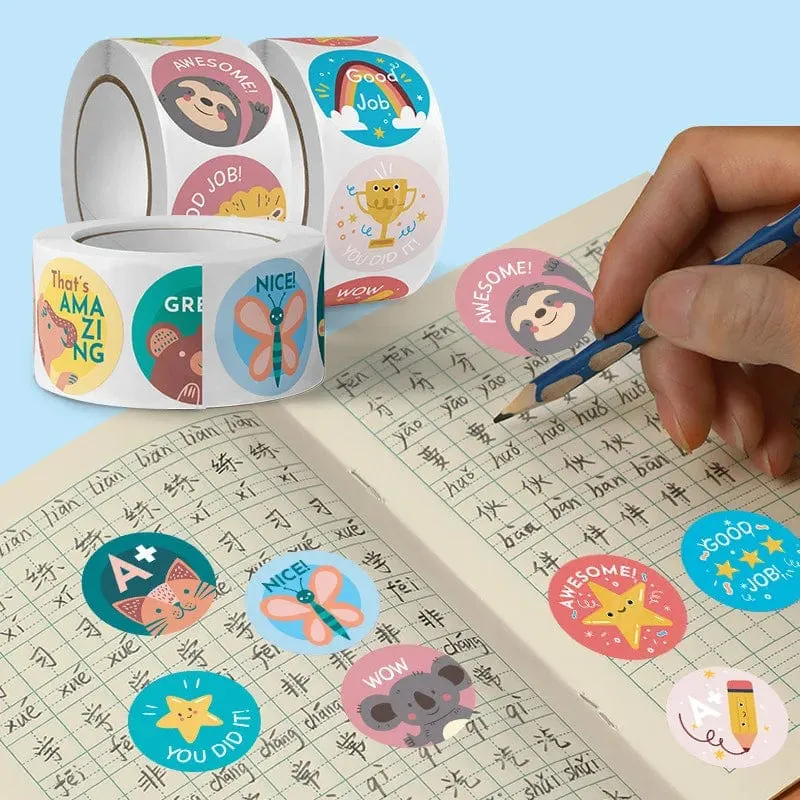 100–500 Stück süße Cartoon-Tiere Belohnungsaufkleber für Kinder, Schullehrerbedarf, Kinder, klassisches Spielzeug, Geschenk, Versiegelungsdekor, Schreibwaren