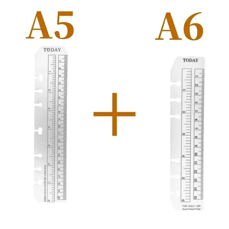 6-Loch-A5-A6-A7-Lesezeichen-Gerades Lineal für Kinder, Mathematik, Zeichenlineal, transparentes, flexibles Trennlineal