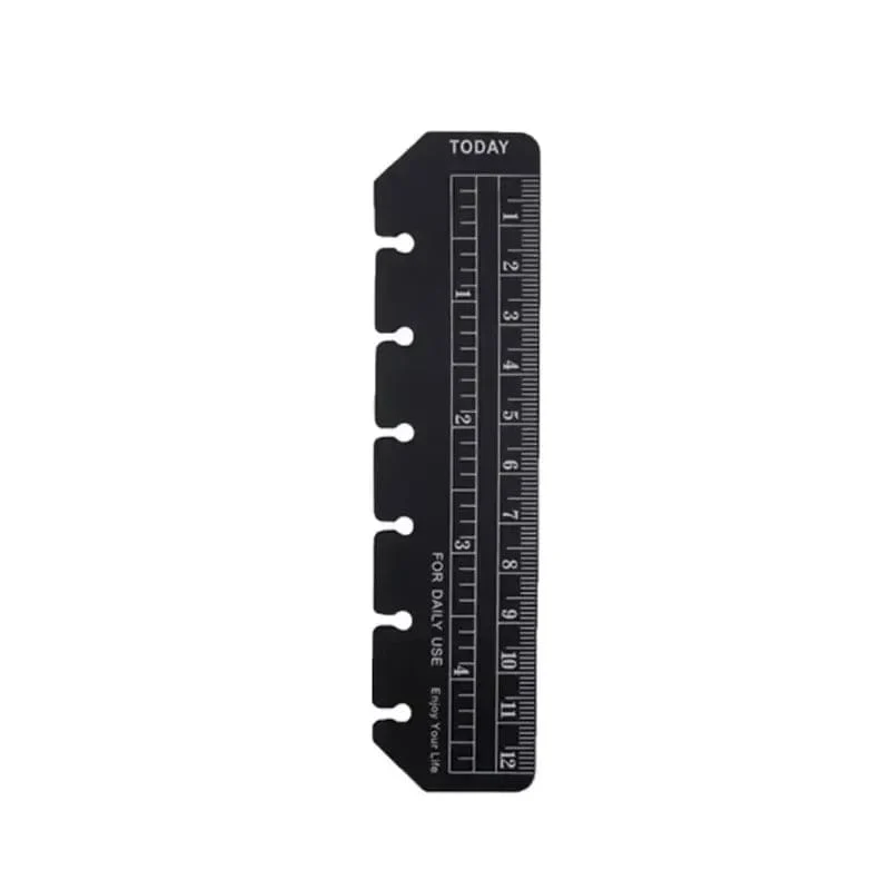 6-Loch-A5-A6-A7-Lesezeichen-Gerades Lineal für Kinder, Mathematik, Zeichenlineal, transparentes, flexibles Trennlineal