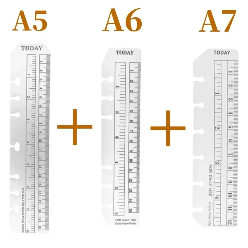 6-Loch-A5-A6-A7-Lesezeichen-Gerades Lineal für Kinder, Mathematik, Zeichenlineal, transparentes, flexibles Trennlineal