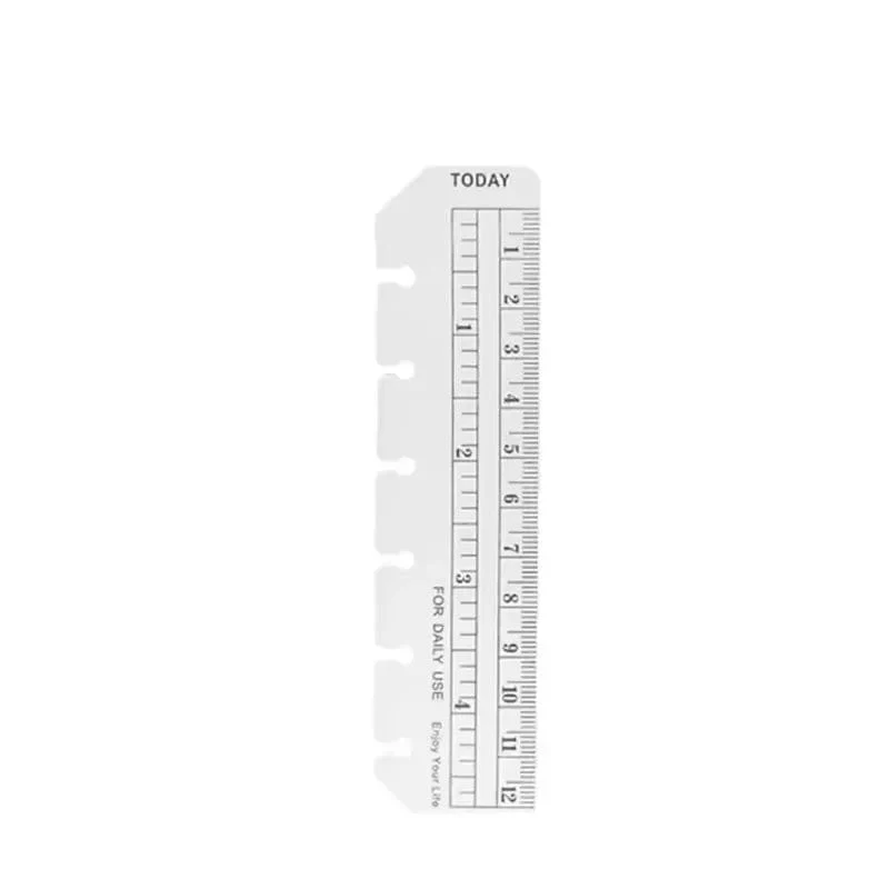 6-Loch-A5-A6-A7-Lesezeichen-Gerades Lineal für Kinder, Mathematik, Zeichenlineal, transparentes, flexibles Trennlineal