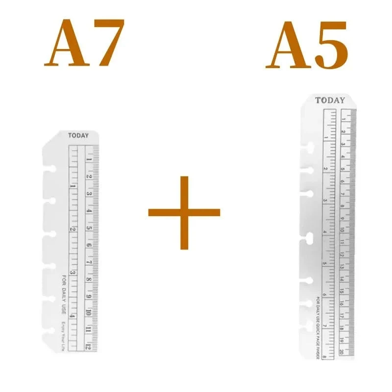 6-Loch-A5-A6-A7-Lesezeichen-Gerades Lineal für Kinder, Mathematik, Zeichenlineal, transparentes, flexibles Trennlineal