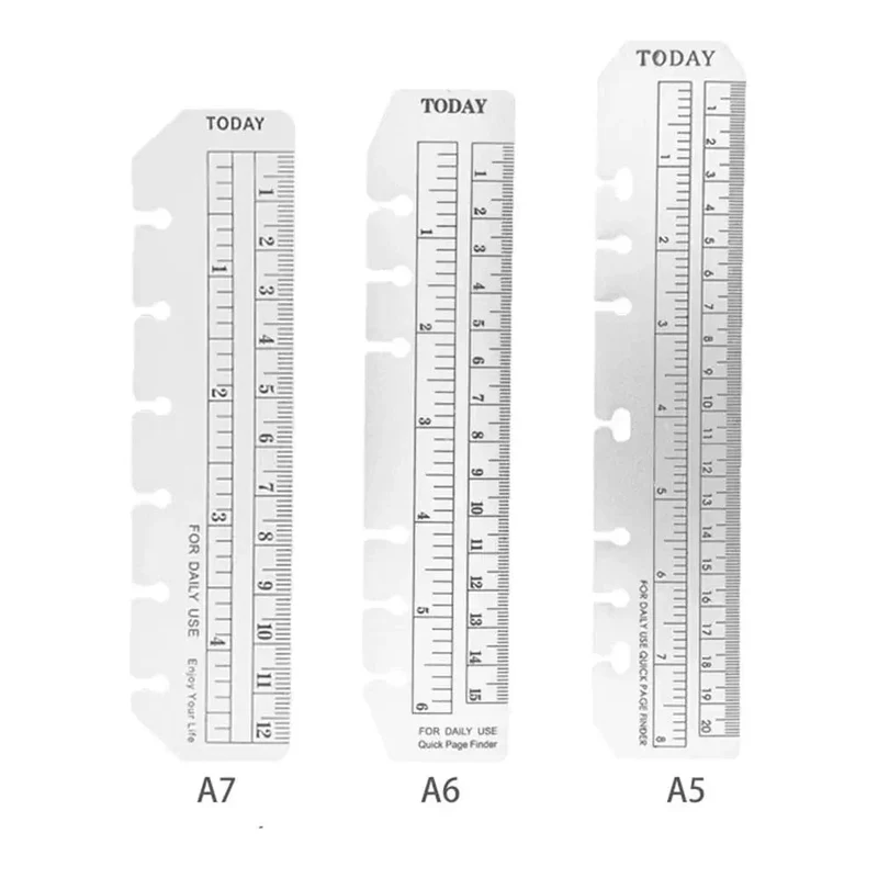 6-Loch-A5-A6-A7-Lesezeichen-Gerades Lineal für Kinder, Mathematik, Zeichenlineal, transparentes, flexibles Trennlineal