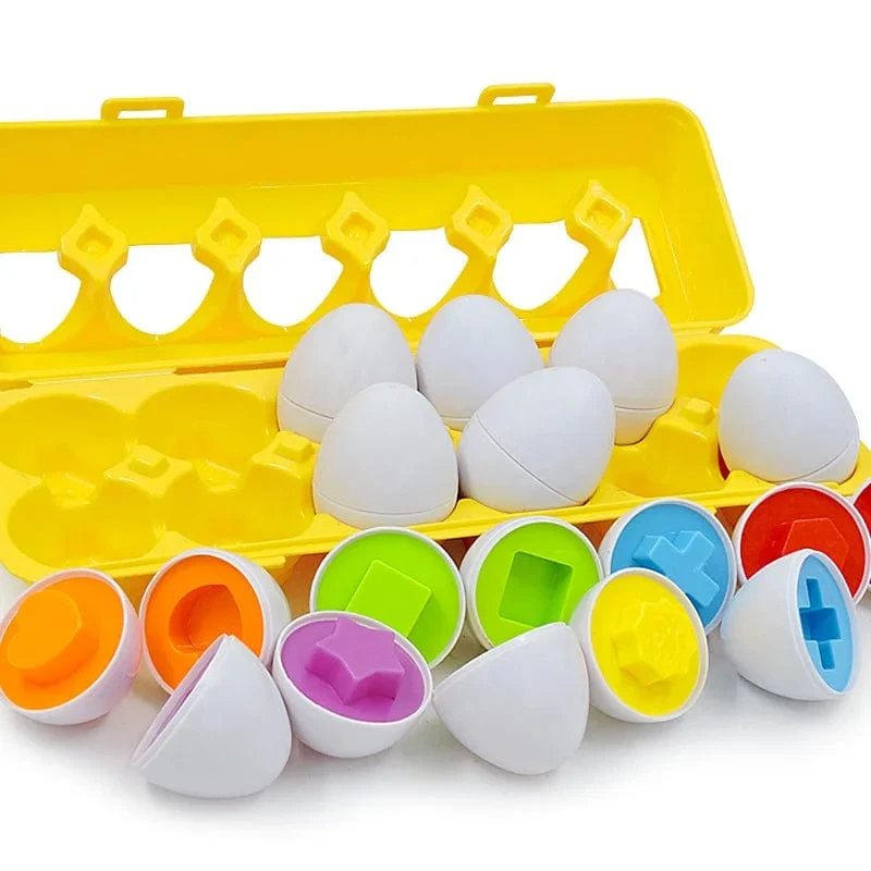 6/12 PCS Montessori Smart Eier in Tasse Bildung Frühes Lernen Geometrische Form Mathematik Alphabet Puzzle Sorter Spiel Baby Spielzeug Kinder