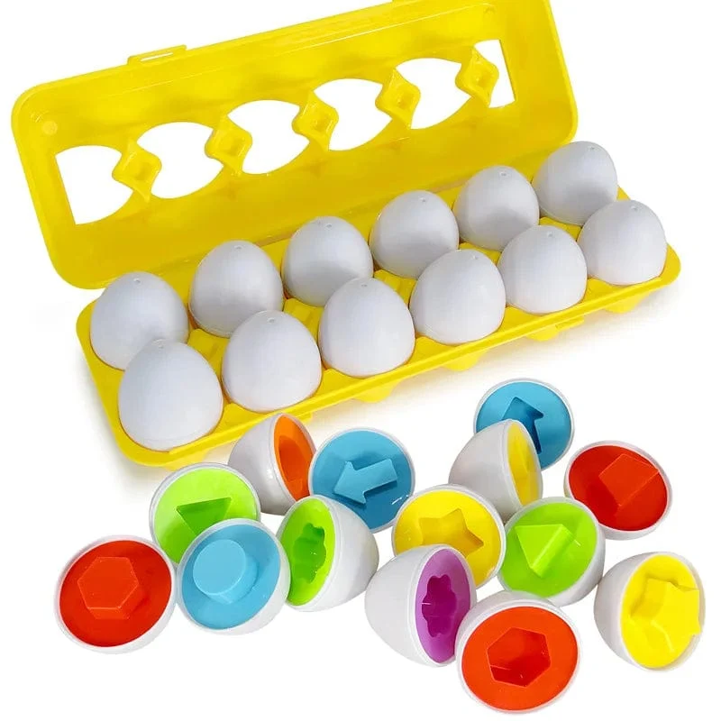 6/12 PCS Montessori Smart Eier in Tasse Bildung Frühes Lernen Geometrische Form Mathematik Alphabet Puzzle Sorter Spiel Baby Spielzeug Kinder