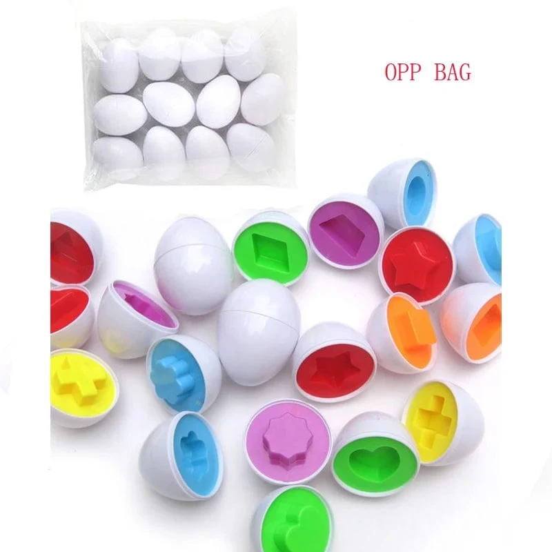 6/12 PCS Montessori Smart Eier in Tasse Bildung Frühes Lernen Geometrische Form Mathematik Alphabet Puzzle Sorter Spiel Baby Spielzeug Kinder