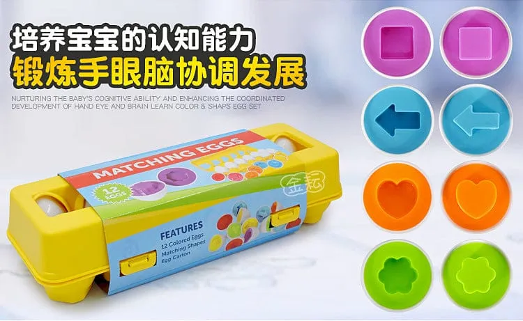6/12 PCS Montessori Smart Eier in Tasse Bildung Frühes Lernen Geometrische Form Mathematik Alphabet Puzzle Sorter Spiel Baby Spielzeug Kinder
