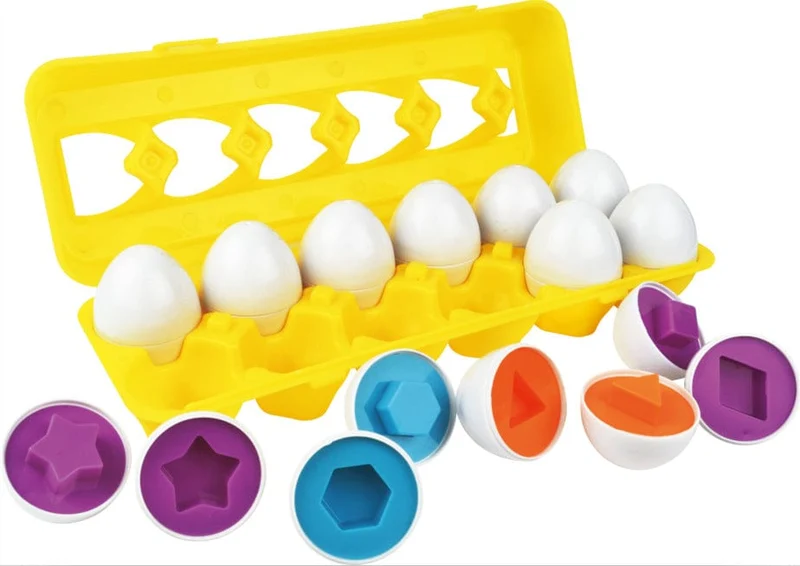 6/12 PCS Montessori Smart Eier in Tasse Bildung Frühes Lernen Geometrische Form Mathematik Alphabet Puzzle Sorter Spiel Baby Spielzeug Kinder