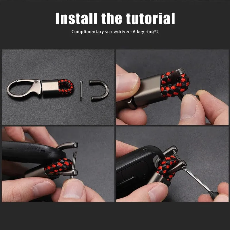 2023 individuelles LOGO Motorrad Geflochtenen Seil Schlüsselring Metall Keychain Für Kawasaki Versys 650 1000 X300 300X VERSYS1000SE 2018-2023