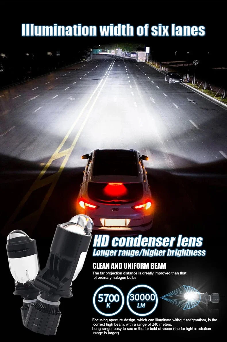 160W 28000LM Auto Lampe Mini Objektiv LED H4 9003 HIB2 Lampen Scheinwerfer Auto Motorrad Dual Projektor Len LED Automotive moto 12V 24V
