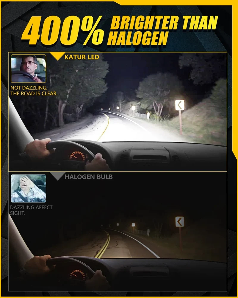 2x H4 LED Scheinwerfer Birne Mini Wireless 100W 20000LM 6500K für Auto Scheinwerfer Auto Diode Lampen H4 Turbo led 12V Hohe Abblendlicht