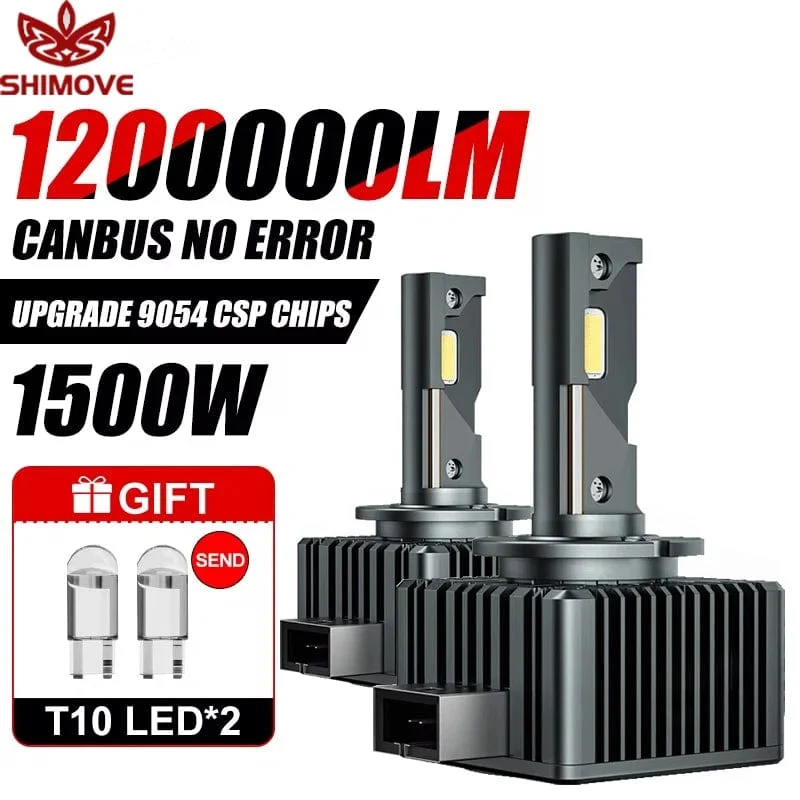 D1S D3S LED-Scheinwerfer 1:1 Autolampe Xenon HID D2S D4S D5S D8S D1R D2R D3R Turbo 1200000LM Autobirnen Zweiseitiger CSP-Chip 6000K