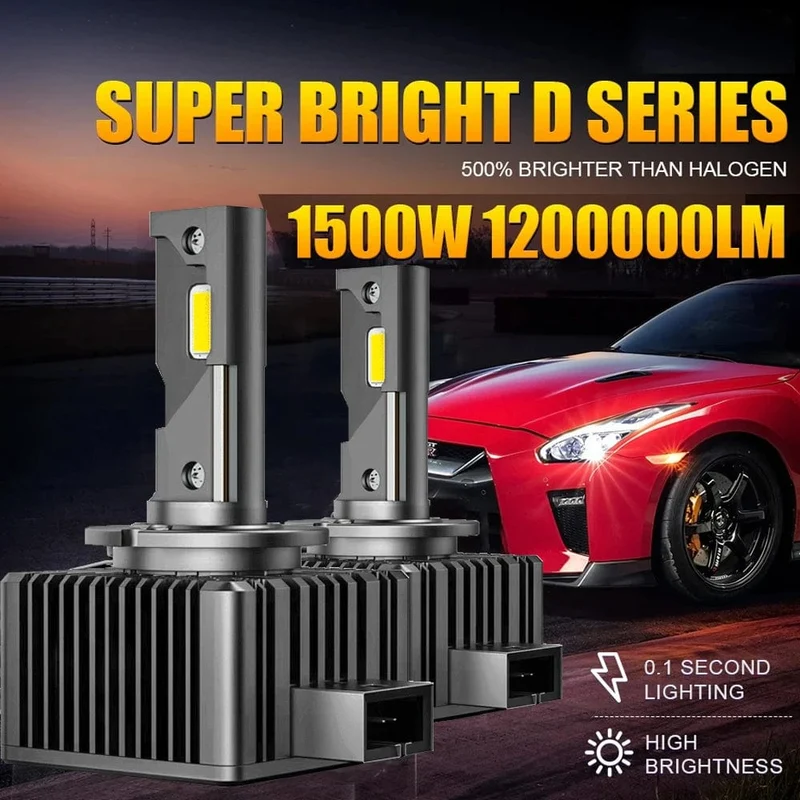 D1S D3S LED-Scheinwerfer 1:1 Autolampe Xenon HID D2S D4S D5S D8S D1R D2R D3R Turbo 1200000LM Autobirnen Zweiseitiger CSP-Chip 6000K