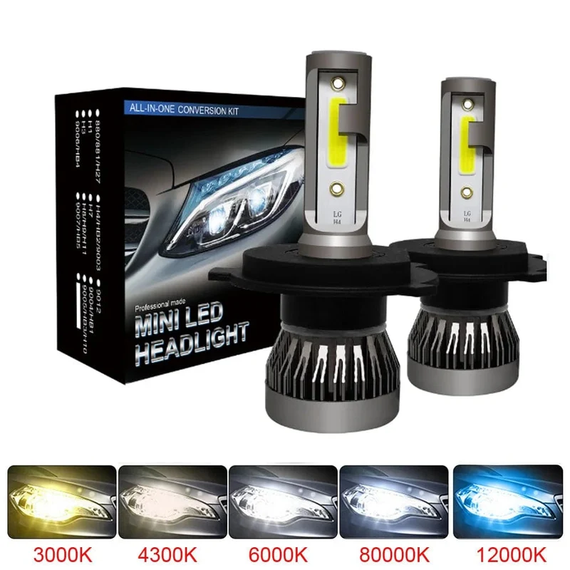 2 Stücke LED H4 Autoscheinwerferlampen H1 H7 H8 H9 H11 Scheinwerfer Kit 9005 HB3 9006 HB4 Auto Fahren Lauf Led Lampe 6000K 12000K