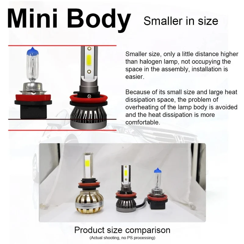 2 Stücke LED H4 Autoscheinwerferlampen H1 H7 H8 H9 H11 Scheinwerfer Kit 9005 HB3 9006 HB4 Auto Fahren Lauf Led Lampe 6000K 12000K