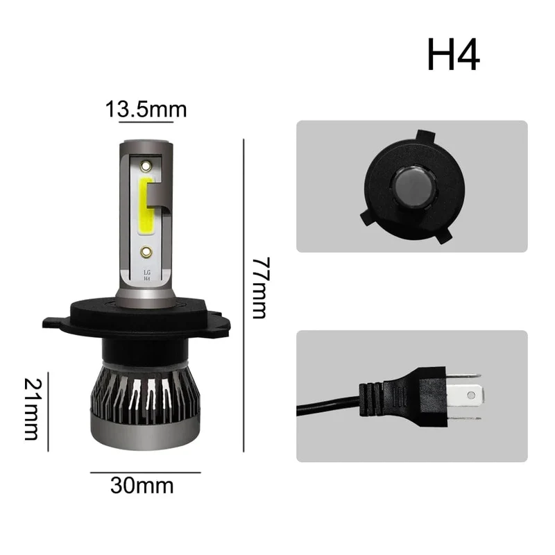 2 Stücke LED H4 Autoscheinwerferlampen H1 H7 H8 H9 H11 Scheinwerfer Kit 9005 HB3 9006 HB4 Auto Fahren Lauf Led Lampe 6000K 12000K