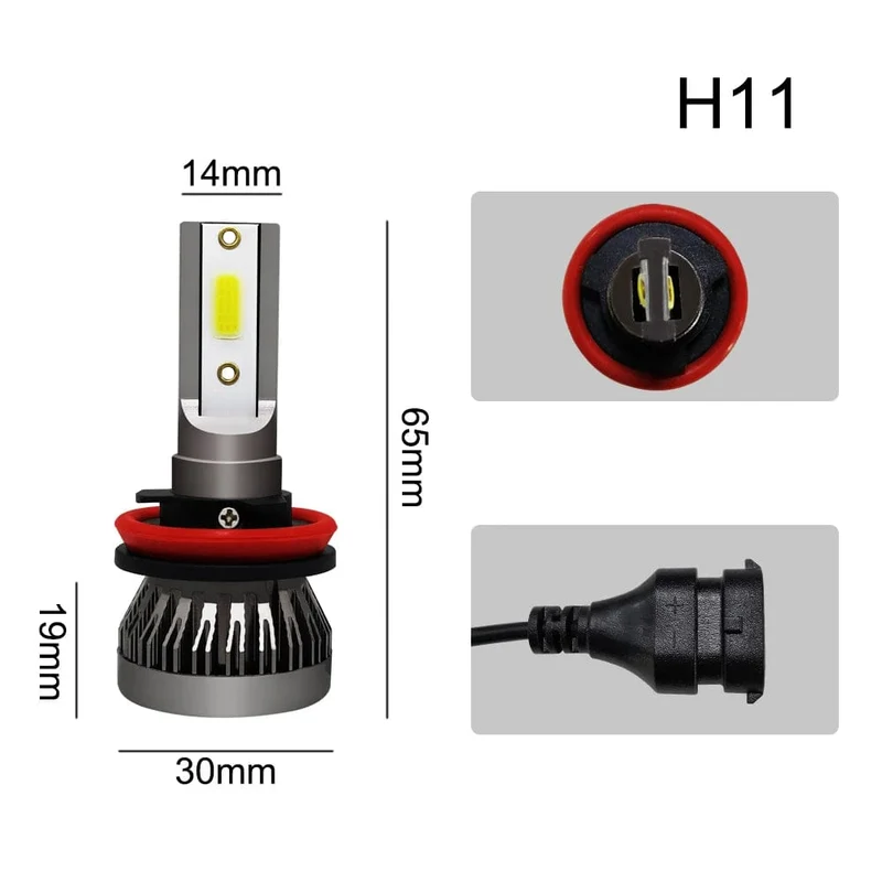 2 Stücke LED H4 Autoscheinwerferlampen H1 H7 H8 H9 H11 Scheinwerfer Kit 9005 HB3 9006 HB4 Auto Fahren Lauf Led Lampe 6000K 12000K