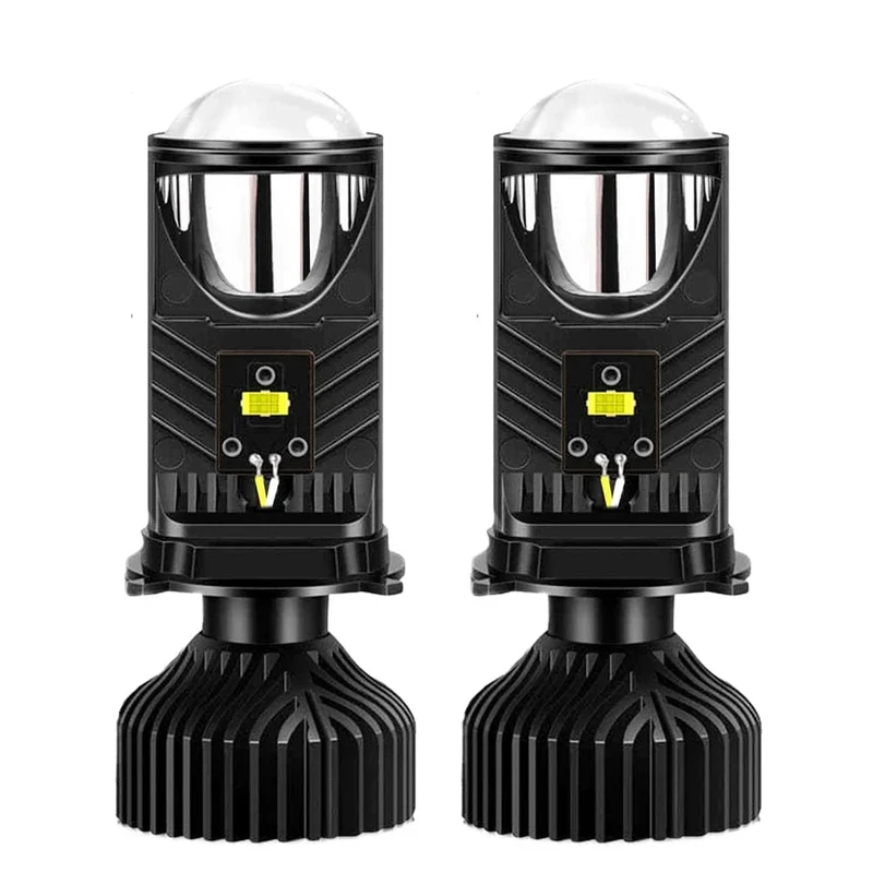 H4 LED-Projektorlinse, Scheinwerfer, Auto-LED-Scheinwerfer, Canbus, 6000 K, Fern-/Abblendlicht, Birne mit Turbolüfter, 22000 lm, 90 W, für Auto/Motorrad, 12 V