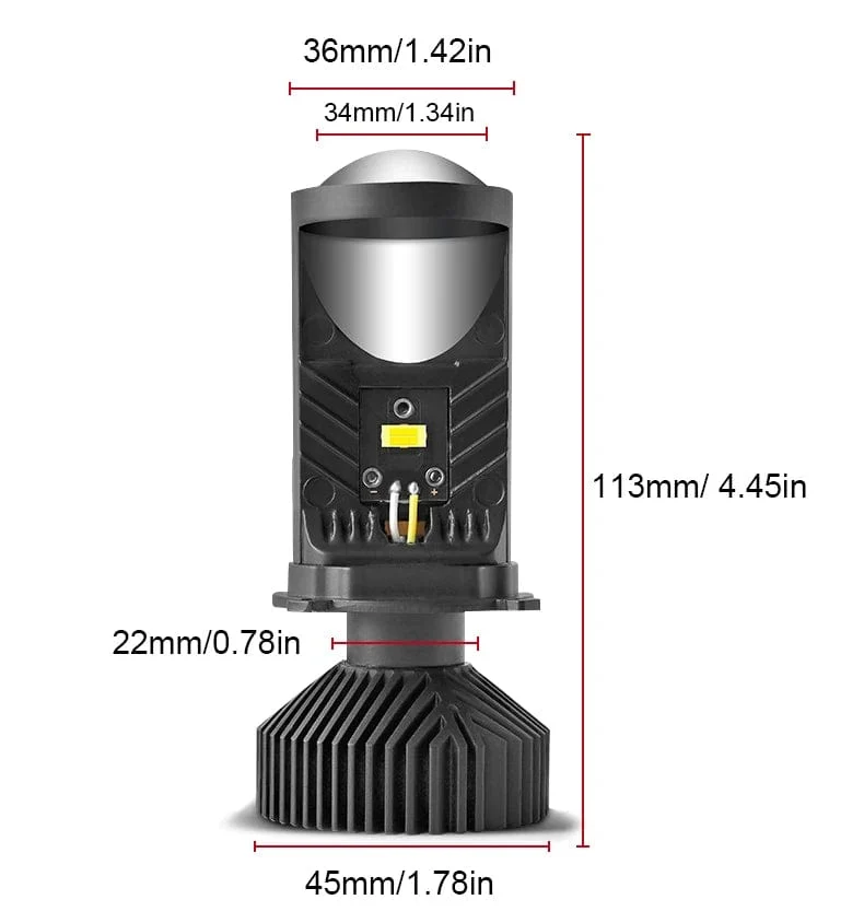H4 LED-Projektorlinse, Scheinwerfer, Auto-LED-Scheinwerfer, Canbus, 6000 K, Fern-/Abblendlicht, Birne mit Turbolüfter, 22000 lm, 90 W, für Auto/Motorrad, 12 V
