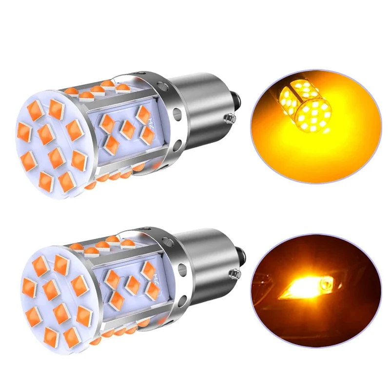 Eine Packung 1156 P21W ba15s Bau15s PY21W 7507 LED Canbus Kein Hyper Flash Blinker Glühbirne Eingebauter Widerstand Fehlerfrei Orange