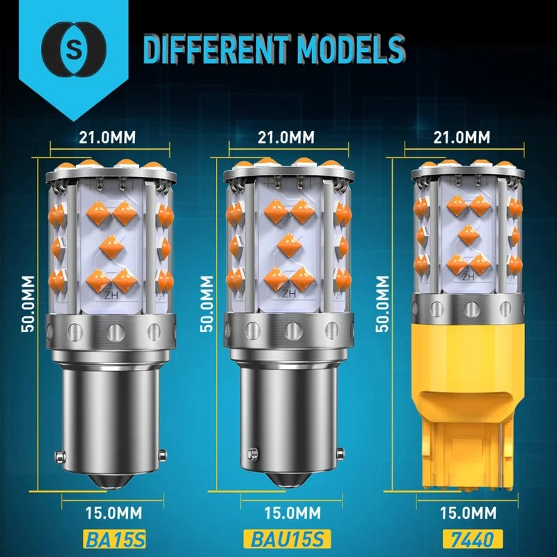 Eine Packung 1156 P21W ba15s Bau15s PY21W 7507 LED Canbus Kein Hyper Flash Blinker Glühbirne Eingebauter Widerstand Fehlerfrei Orange