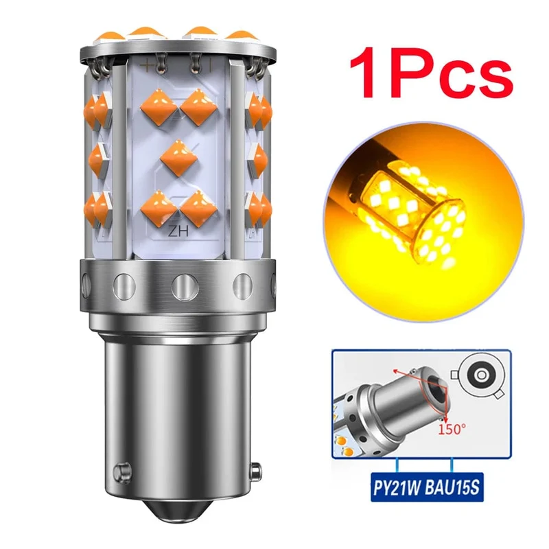Eine Packung 1156 P21W ba15s Bau15s PY21W 7507 LED Canbus Kein Hyper Flash Blinker Glühbirne Eingebauter Widerstand Fehlerfrei Orange