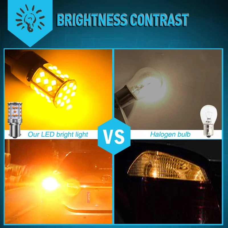 Eine Packung 1156 P21W ba15s Bau15s PY21W 7507 LED Canbus Kein Hyper Flash Blinker Glühbirne Eingebauter Widerstand Fehlerfrei Orange