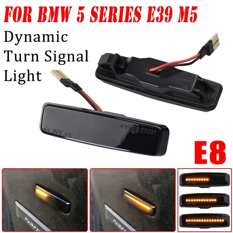 LED Dynamische Blinker Licht Seite Marker Kotflügel Sequentielle Lampe Blinker Anzeige Trim Abdeckung Für BMW 5 Series E39 1995-2003 M5