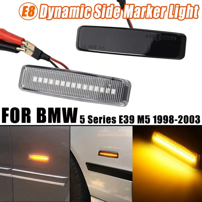 LED Dynamische Blinker Licht Seite Marker Kotflügel Sequentielle Lampe Blinker Anzeige Trim Abdeckung Für BMW 5 Series E39 1995-2003 M5